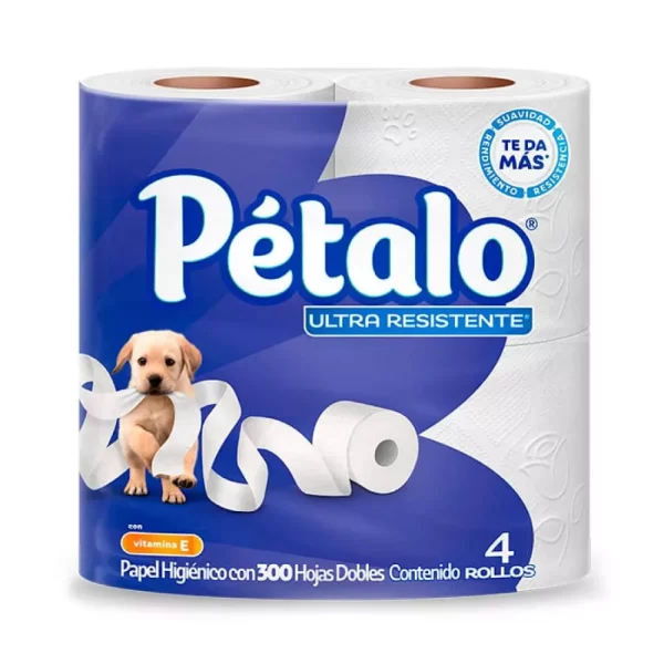 Papel Higiénico Petalo 300 Hojas 4 Rollos