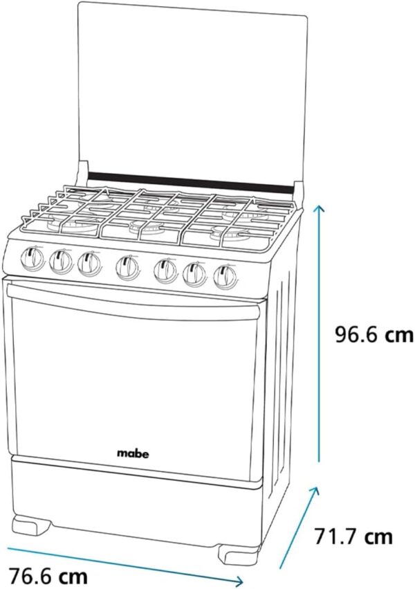 Estufa de piso gas Mabe 76.6 cm em7657csis2 de 6 quemadores - Image 4