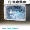 Midea Lavadora Semiautomática Dos Tinas 19Kg Twin Force Pulsator Blanca