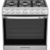 Mabe Estufa y Horno de Gas 30" EM7646BSIS2, 6 Quemadores, Plata/Negro