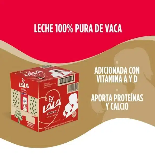 Leche Entera Lala 12 pzas de 1 l c/u - Image 2