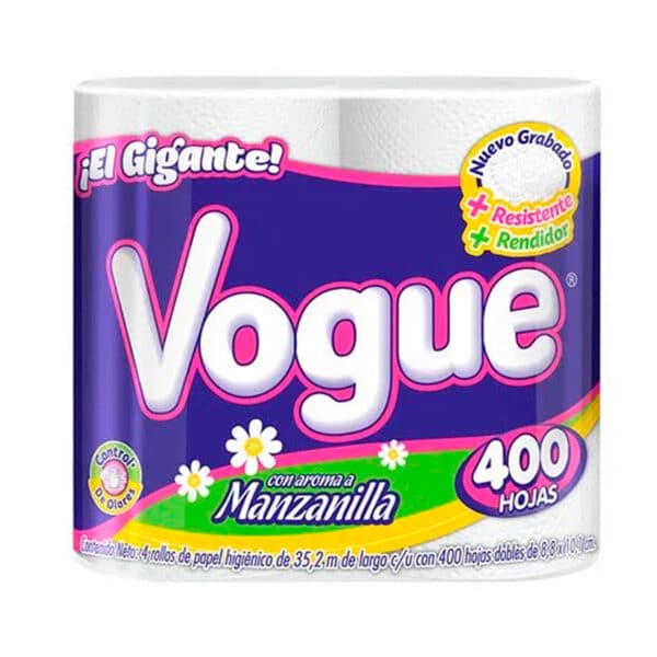 Vogue Hig Manzanilla 4Rollo 400Hjs