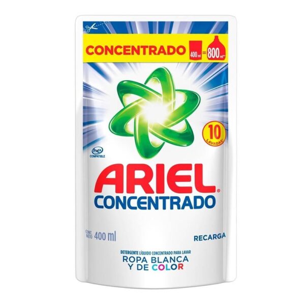 Ariel Detergente Liq Concentrado Bolsa 400ml