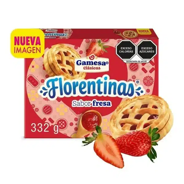 Galletas Gamesa Clásicas Florentinas sabor fresa 332 g