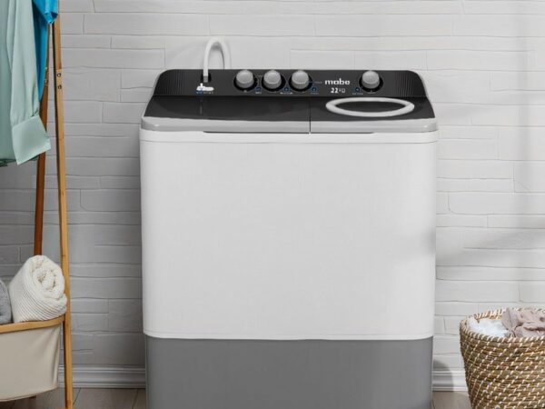 LAVADORA SEMI AUTOMÁTICA MABE 22 KILOS DOBLE TINA BLANCA LMDX2224HBAB0