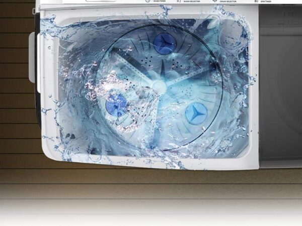 Midea Lavadora Semiautomática Dos Tinas 19Kg Twin Force Pulsator Blanca