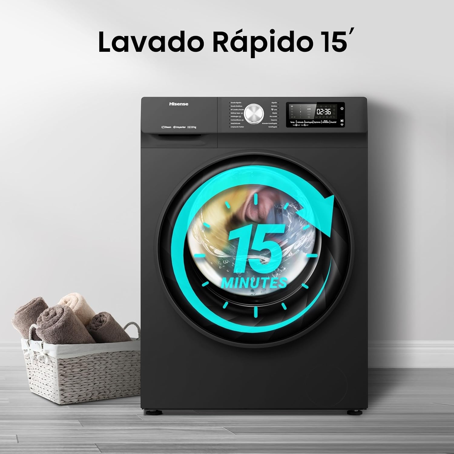 71oO5wu0TFL._AC_SL1500_ Hisense Lavadora/Secadora WD5Q1542BB - Imagen 1