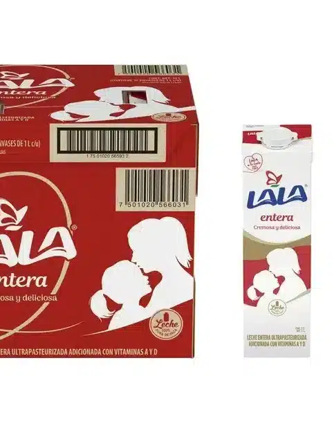 980034851l Leche Entera Lala 12 pzas de 1 l c/u - Imagen 1
