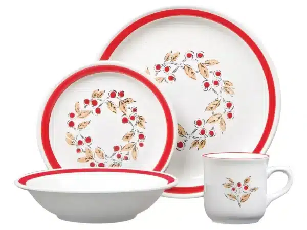 Vajilla De 16 Piezas Dulce Samba De Ceramica Santa Anita Color Blanco
