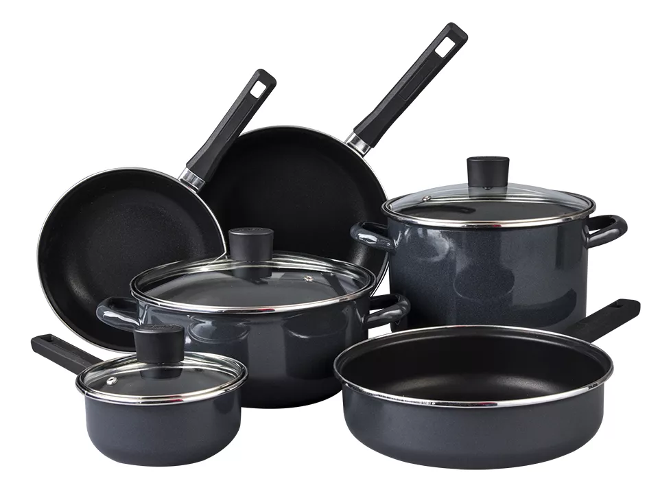 D_NQ_NP_2X_784517-MLU75281054278_032024-F Batería De Cocina Optima 9 Piezas Cinsa Color Gris Oxford - Imagen 1