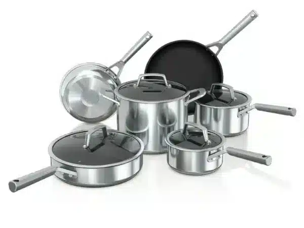 Batería de cocina Ninja Neverstick acero inoxidable 10 piezas - C69500