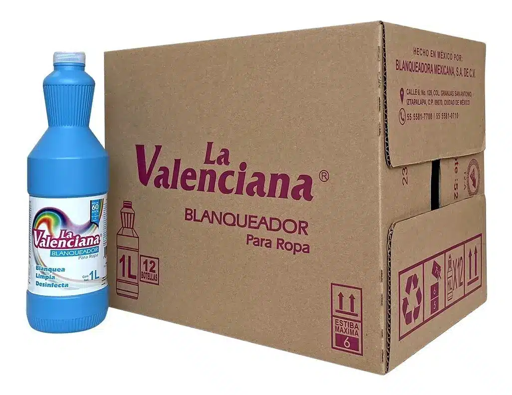 D_NQ_NP_2X_685574-MLM48791609892_012022-F Blanqueador & Cloro La Valenciana, Caja 12 Botellas 1 Lts - Imagen 1